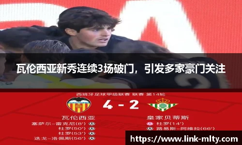 瓦伦西亚新秀连续3场破门，引发多家豪门关注